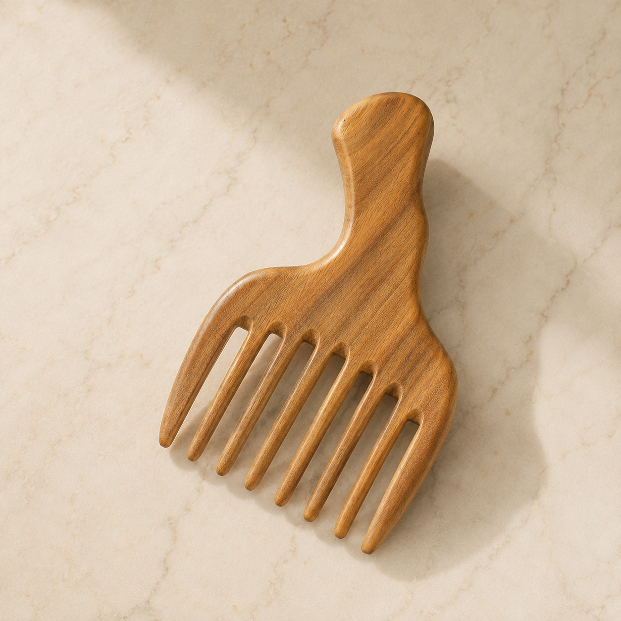 Tika Wide-Tooth Wood Comb, Detangling Hair Tool